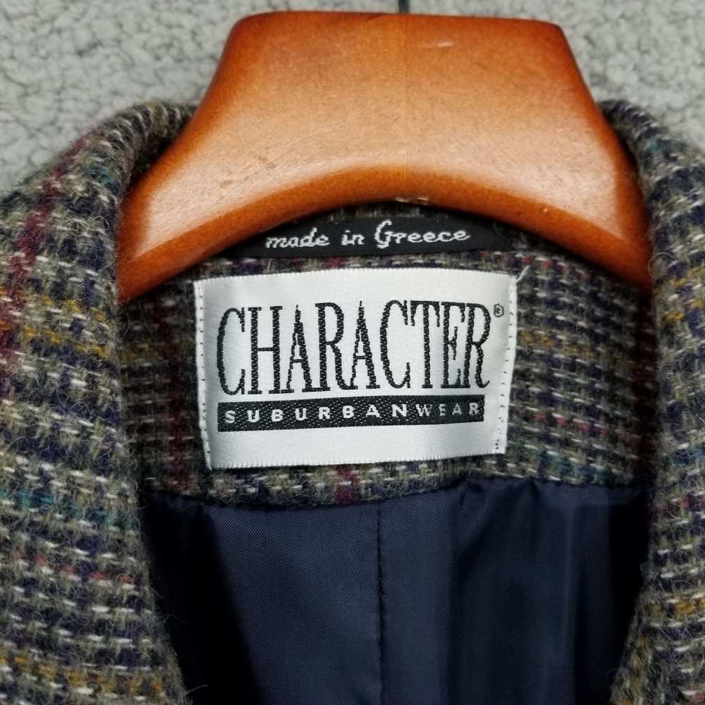 Vtg CHARACTER Suburbanwear Blazer Womens 100% Wool Tweed Multicolor Jacket Sz 12 - Picture 4 of 13